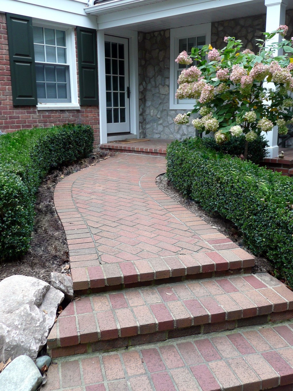 Picture of: Brick paver front porch and walkway
