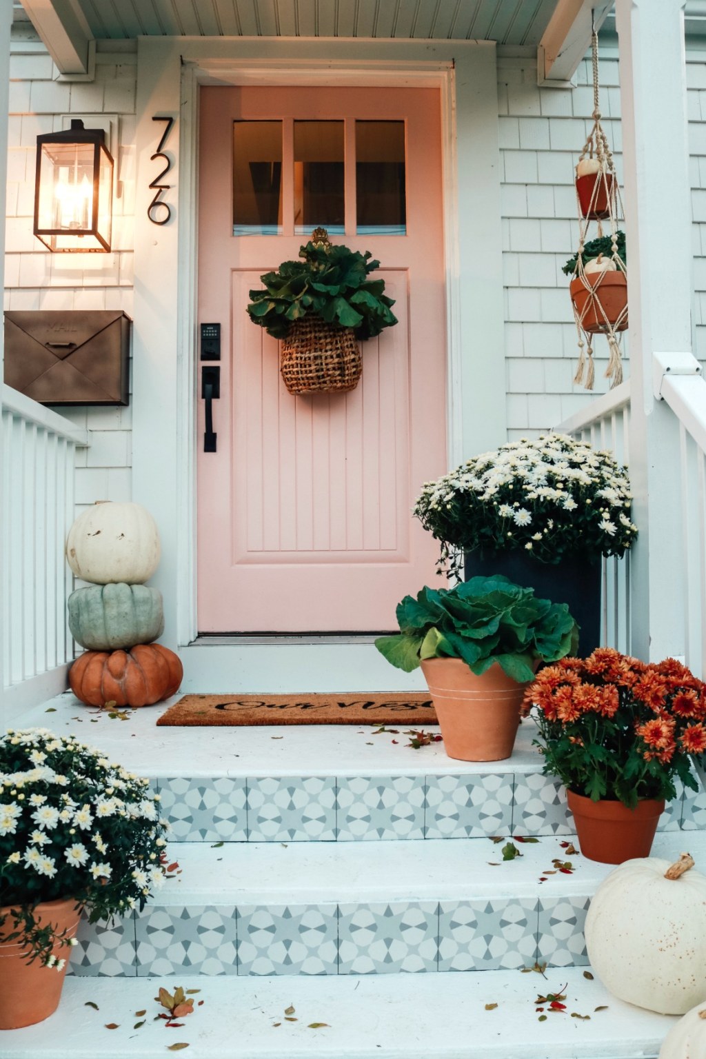 Picture of: Fall Front Porch and Tile Front Steps – Nesting With Grace