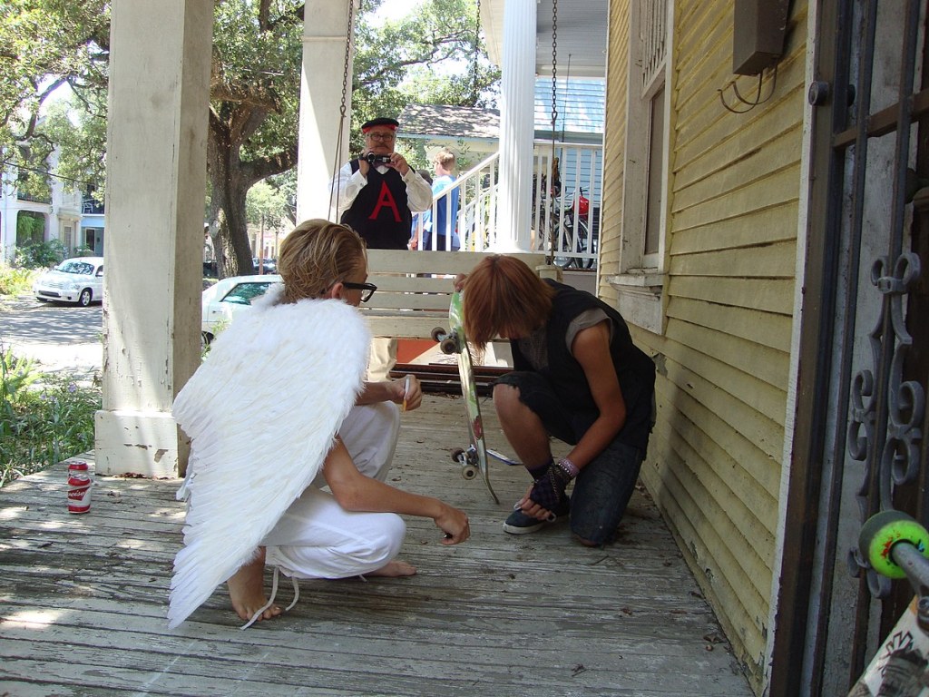 Picture of: File:Front Porch Angel in New Orleans