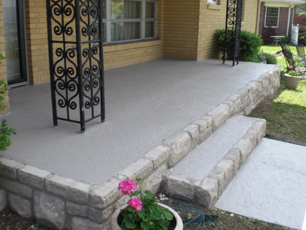 Picture of: Gray Front Porch  Concrete front porch, Concrete porch, Concrete