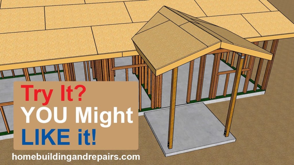 Picture of: How To Build And Frame  Foot By  Foot Gable Roof Porch Extension – Home  Renovation Design Ideas