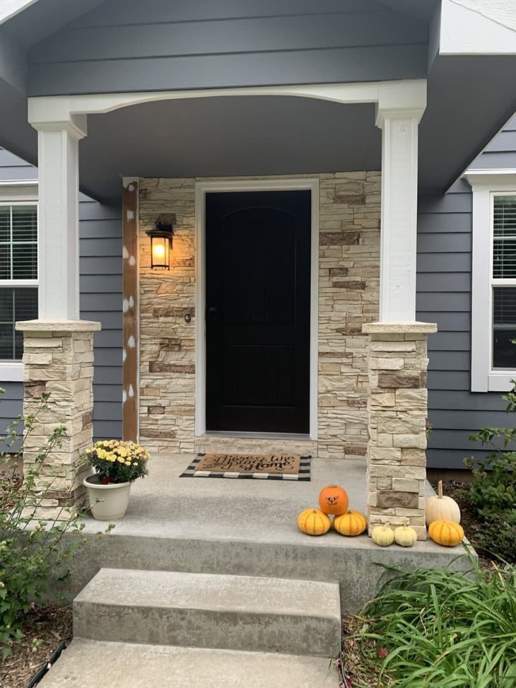 Picture of: Richard’s DIY Stone Veneer Front Door & Porch Pillars – GenStone